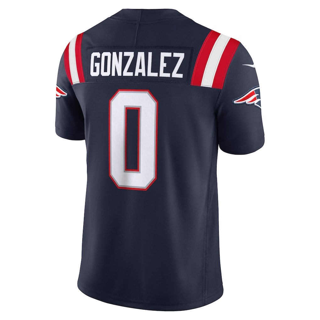 Fenge NE.Patriots #0 Christian Gonzalez Navy Team Vapor F.U.S.E. Stitched Limited Jerseys