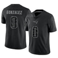 Fenge NE.Patriots #0 Christian Gonzalez Player Black Reflective Limited Stitched Jerseys