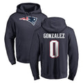 Fenge NE.Patriots #0 Christian Gonzalez Player Navy LOGO Pullover Hoodies Home Game Stitched Jerseys