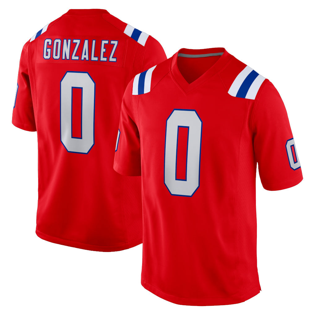 Fenge NE.Patriots #0 Christian Gonzalez Player Red Home Game Stitched Jerseys