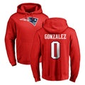 Fenge NE.Patriots #0 Christian Gonzalez Player Red LOGO Pullover Hoodies Home Game Stitched Jerseys