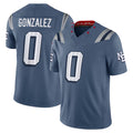 Fenge NE.Patriots #0 Christian Gonzalez Player Storm Blue Rivalries Collection Limited Stitched Jerseys