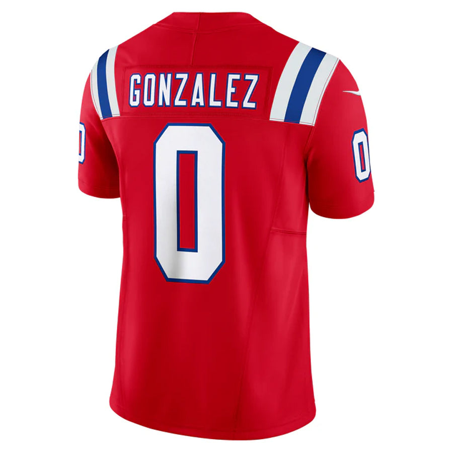Fenge NE.Patriots #0 Christian Gonzalez Player Red Vapor F.U.S.E. Limited Stitched Jerseys