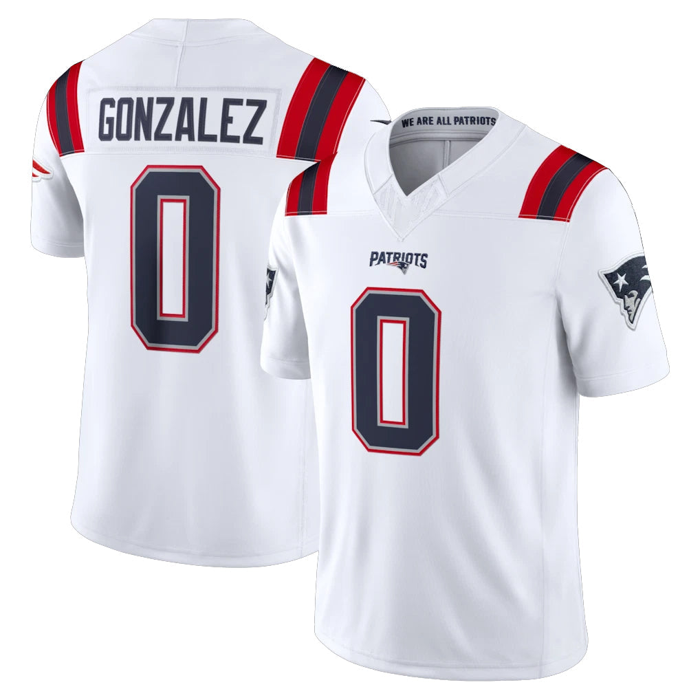 Fenge NE.Patriots #0 Christian Gonzalez Player White Limited Vapor F.U.S.E. Home Game Stitched Jerseys