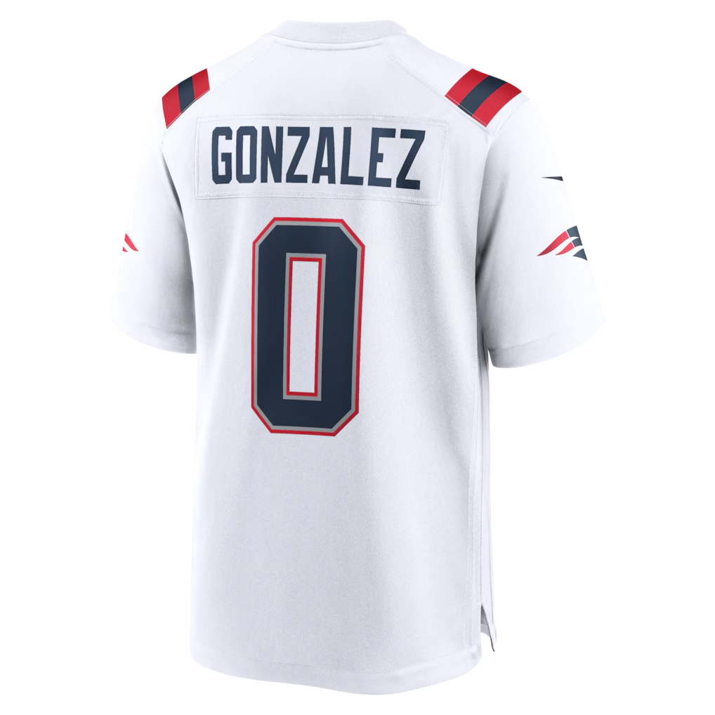 Fenge NE.Patriots #0 Christian Gonzalez White Game Stitched Jerseys