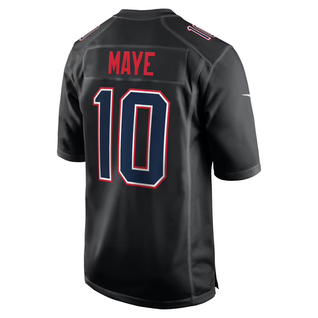 Fenge NE.Patriots #10 Drake Maye Carbon Black Fashion Game Stitched Jerseys