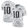 Fenge NE.Patriots #10 Drake Maye Player Arctic Camo Salute to Service Limited Stitched Jerseys