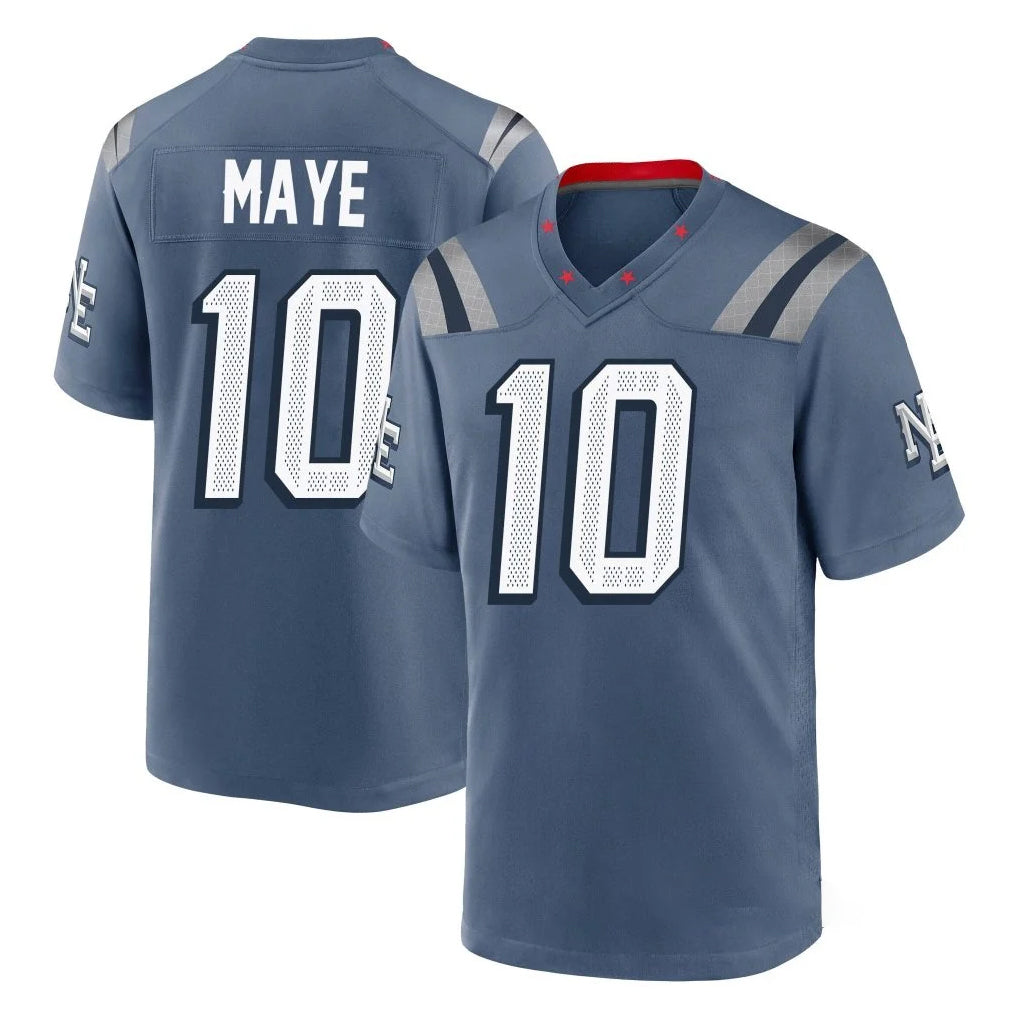 Fenge NE.Patriots #10 Drake Maye Player Blue Rivalries Collection Home Game Stitched Jerseys