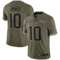 Fenge NE.Patriots #10 Drake Maye Player Olive Salute To Service Stitched Jerseys