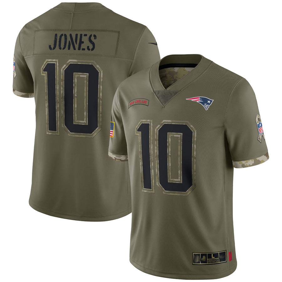 Fenge NE.Patriots #10 Drake Maye Player Olive Salute To Service Stitched Jerseys