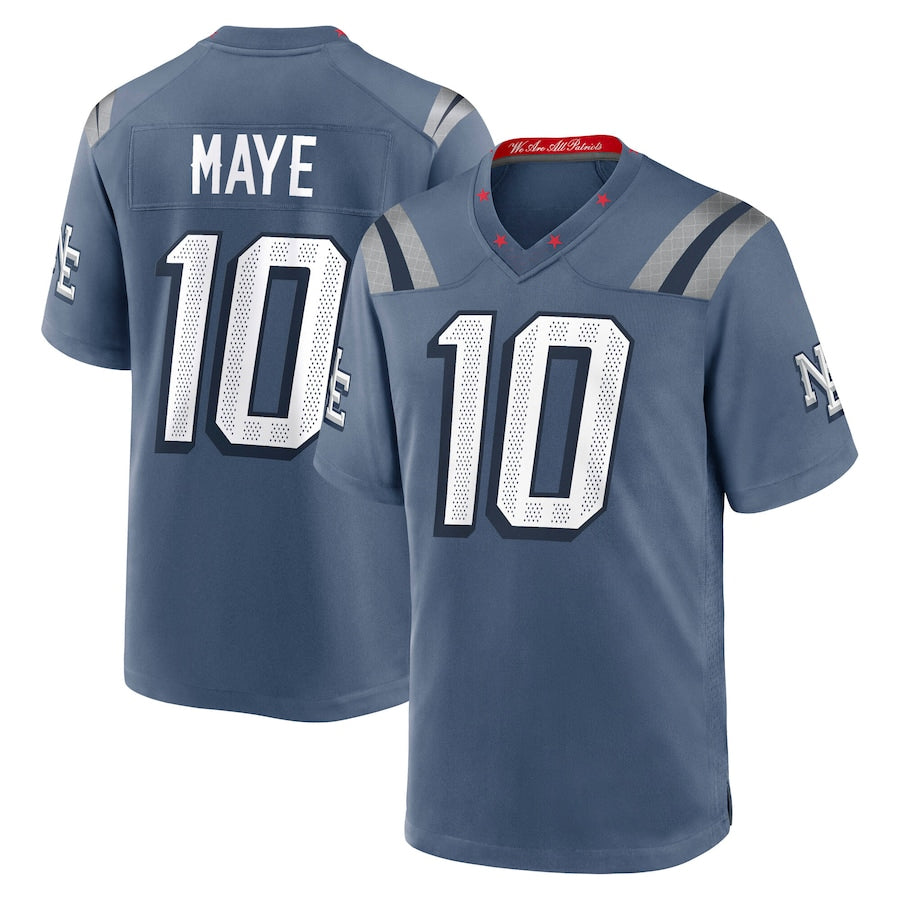 Fenge NE.Patriots #10 Drake Maye Player Storm Blue Rivalries Collection Game Stitched Jerseys