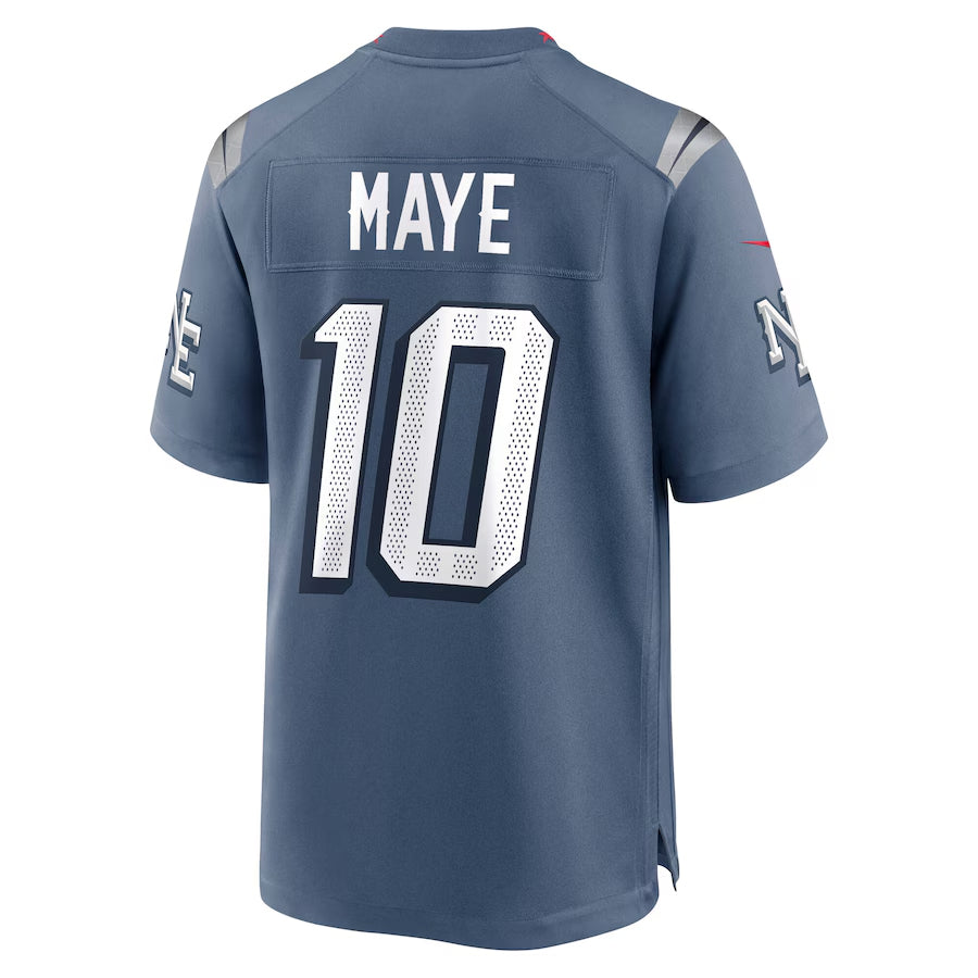 Fenge NE.Patriots #10 Drake Maye Player Storm Blue Rivalries Collection Game Stitched Jersey