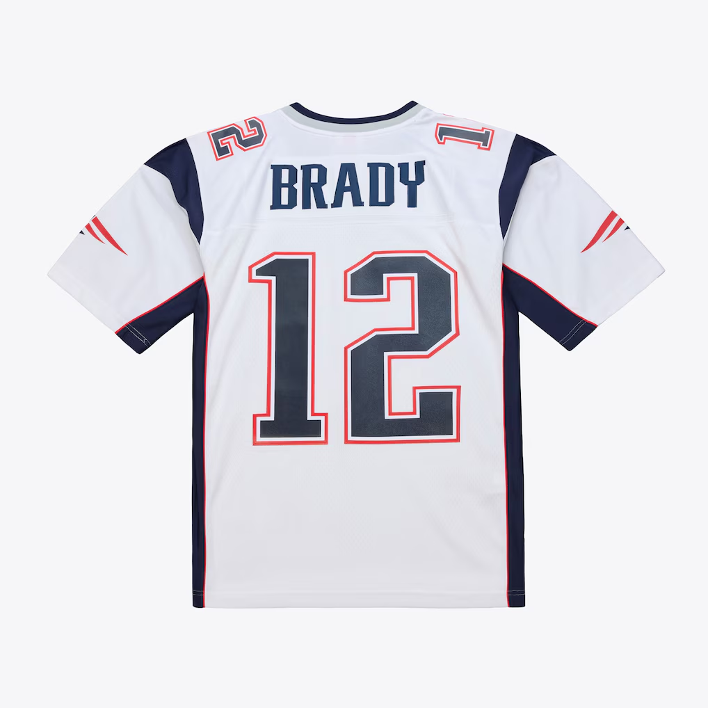 Fenge NE.Patriots  #12 Tom Brady Mitchell & Ness White 2000 Legacy Replica Jersey Stitched Puhic Game Jerseys