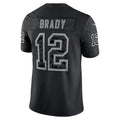 Fenge NE.Patriots #12 Tom Brady Player Black Reflective Limited Stitched Jerseys