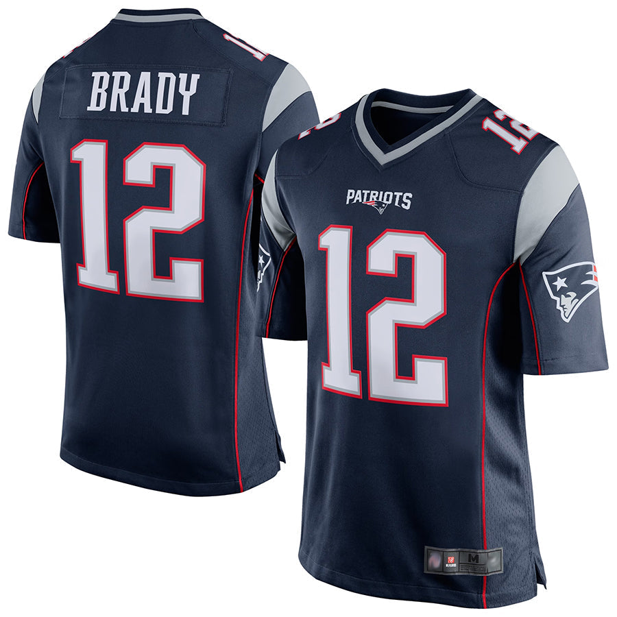 Fenge NE.Patriots #12 Tom Brady Player Navy Blue Game Stitched Jerseys