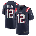 Fenge NE.Patriots #12 Tom Brady Player Navy Game Replica Stitched Jerseys