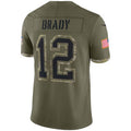Fenge NE.Patriots #12 Tom Brady Player Olive Salute To Service Limited Stitched Jerseys