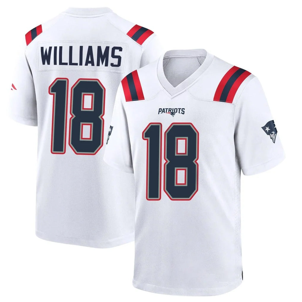 Fenge NE.Patriots #18 Kyle Williams Player White Home Game Stitched Jerseys