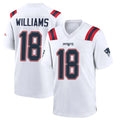 Fenge NE.Patriots #18 Kyle Williams Player White Home Game Stitched Jerseys