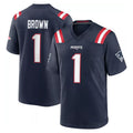 Fenge NE.Patriots #1 A.J. Brown Player Navy Home Game Stitched Jerseys