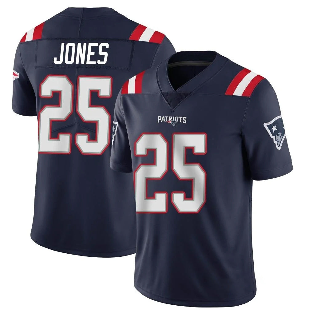 Fenge NE.Patriots #25 Marcus Jones Player Navy Vapor Untouchable Home Game Stitched Jerseys