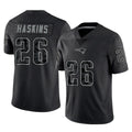 Fenge NE.Patriots #26 Hassan Haskins Player Black Reflective LImited Home Game Stitched Jerseys