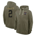 Fenge NE.Patriots #2 Harold Landry III Player Olive Salute to Service Pullover Hoodies Limited Stitched Jerseys