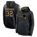 Fenge NE.Patriots #32 TreVeyon Henderson Player Black Salute to Service Hoodies Limited Game Stitched Jerseys