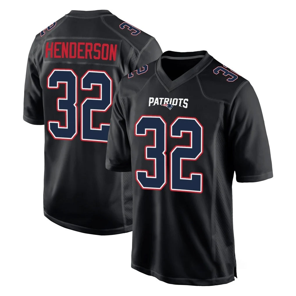 Fenge NE.Patriots #32 TreVeyon Henderson Player Carbon Fashion Limited Home Game Stitched Jerseys