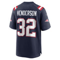 Fenge NE.Patriots #32 TreVeyon Henderson Player Navy Home Game Stitched Jerseys