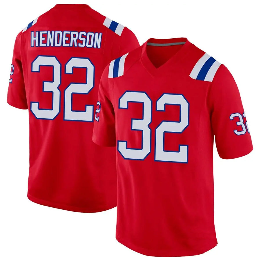 Fenge NE.Patriots #32 TreVeyon Henderson Player Red Home Game Stitched Jerseys