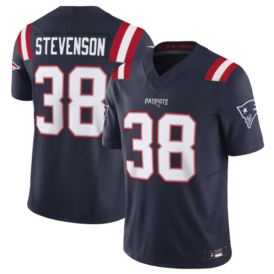 Fenge NE.Patriots #38 Rhamondre Stevenson Navy Vapor F.U.S.E. Limited American Stitched Jerseys