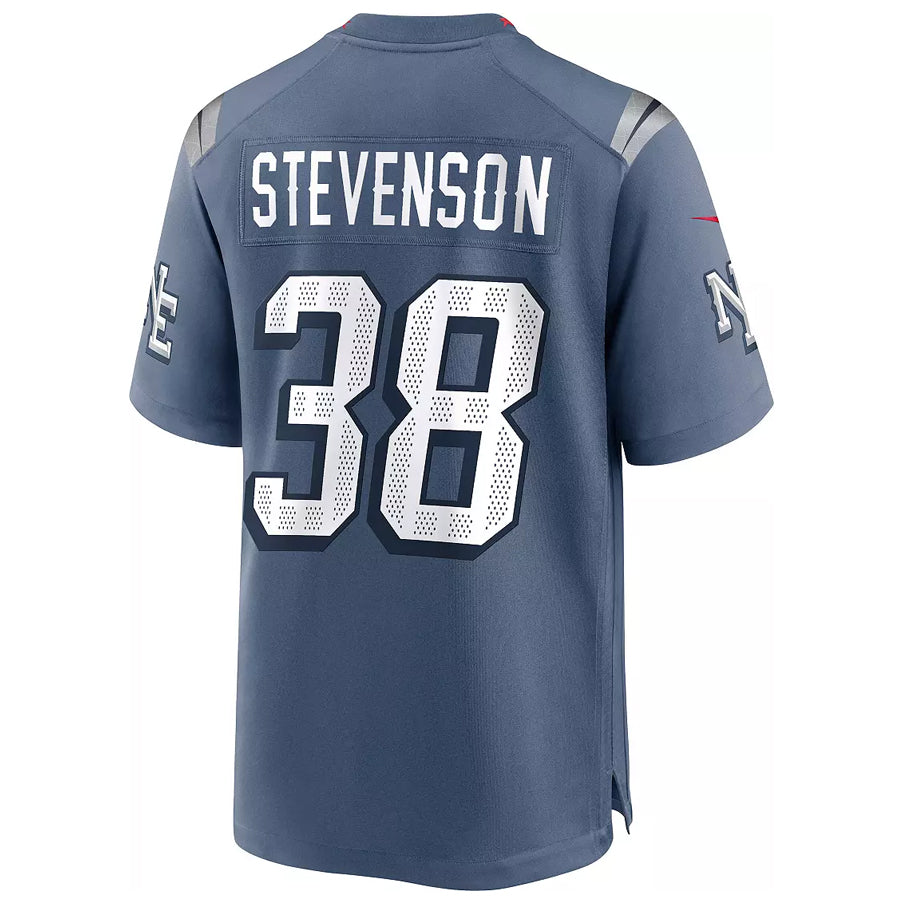 Fenge NE.Patriots #38 Rhamondre Stevenson Player Storm Blue Rivalries Collection Game Stitched Jerseys