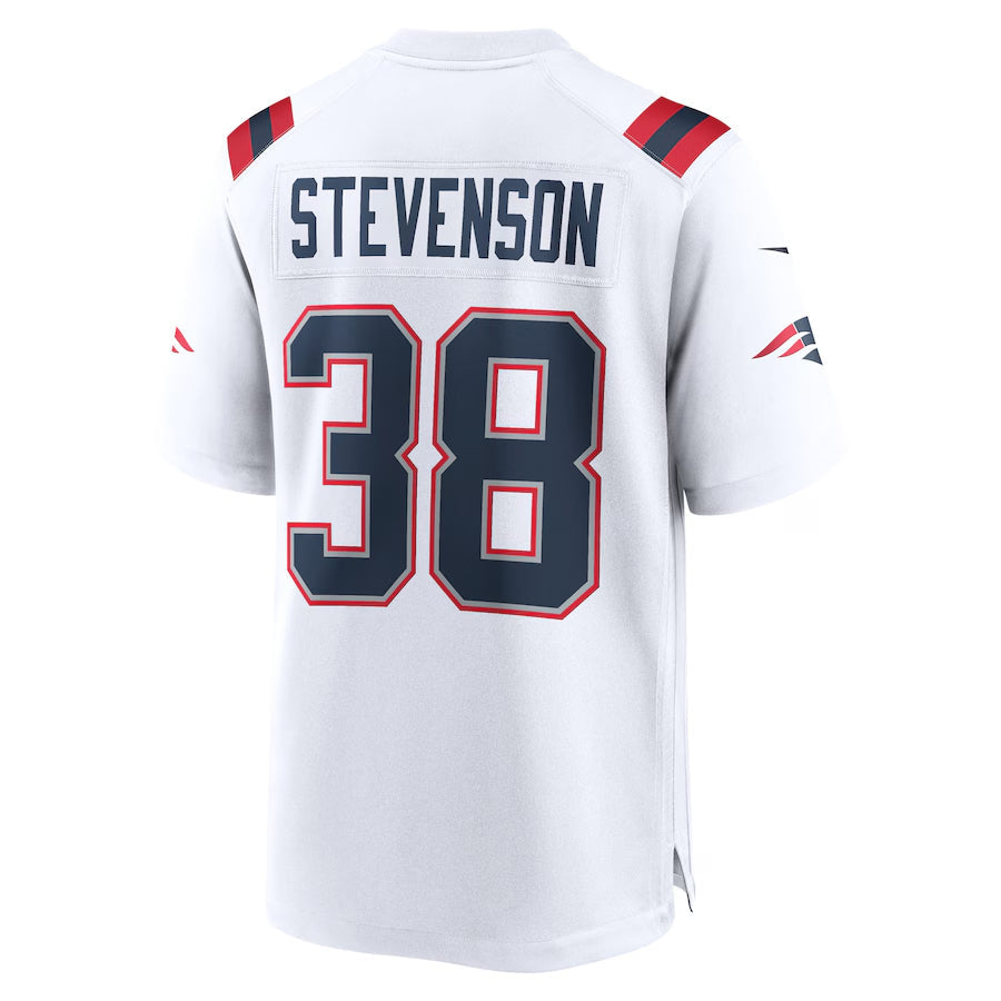 Fenge NE.Patriots #38 Rhamondre Stevenson Player White Home Game Stitched Jerseys