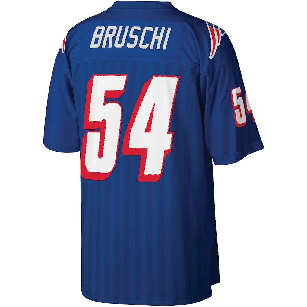 Fenge NE.Patriots #54 Tedy Bruschi Mitchell & Ness Royal Legacy Replica Stitched Jerseys