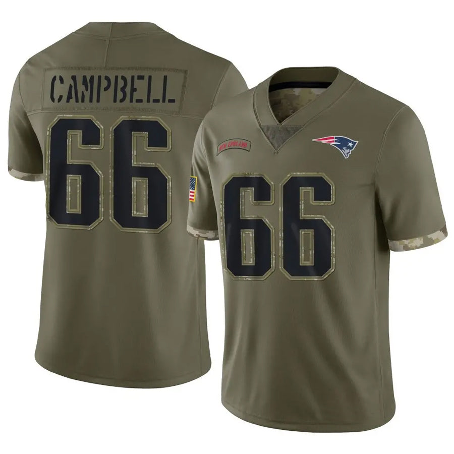 Fenge NE.Patriots #66 Will Campbell Player Olive Salute To Service Limited Stitched Jerseys
