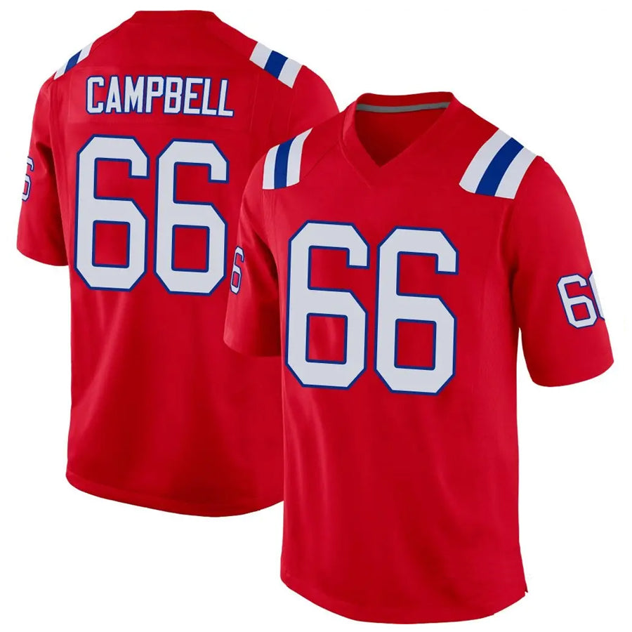 Fenge NE.Patriots #66 Will Campbell Player Red Home Game Stitched Jerseys