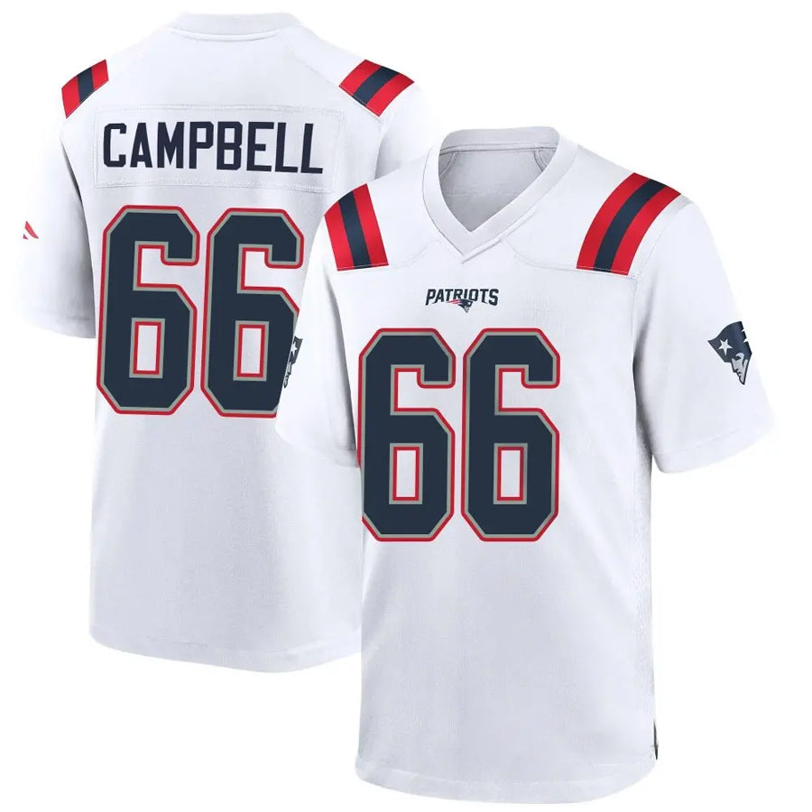 Fenge NE.Patriots #66 Will Campbell Player White Home Game Stitched Jerseys