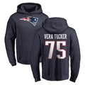 Fenge NE.Patriots #75 Alijah Vera-Tucker Player Navy LOGO Pullover Hoodies Home Game Stitched Jerseys
