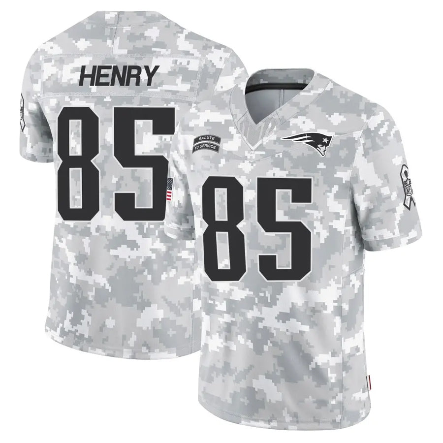 Fenge NE.Patriots #85 Hunter Henry Player Arctic Camo Salute to Service Limited Stitched Jerseys