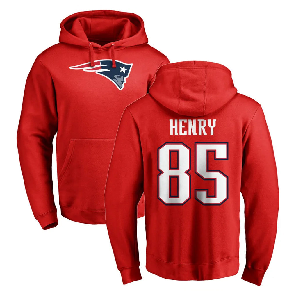 Fenge NE.Patriots #85 Hunter Henry Player Red LOGO Pullover Hoodies Home Game Stitched Jerseys
