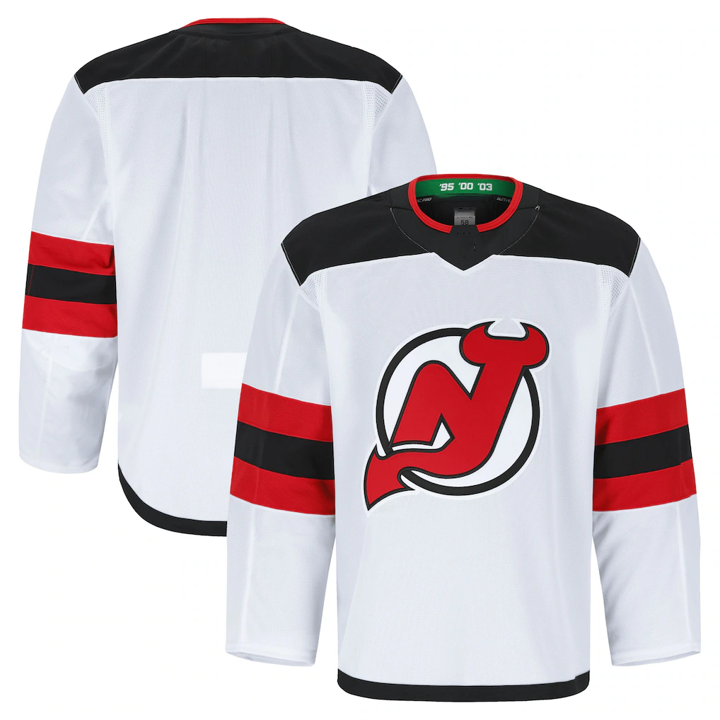 Fenge N.Jersey Devils White Away Authentic Pro Jerseys