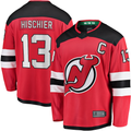 Fenge N.Jersey Devils #13 Nico Hischier Red Captain Patch Home Breakaway Jerseys