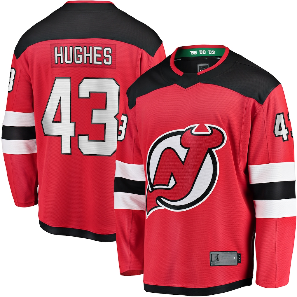 Fenge N.Jersey Devils #43 Luke Hughes Red Home Breakaway Player Jerseys