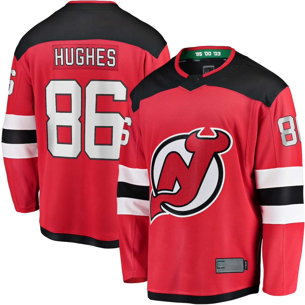 Fenge N.Jersey Devils #86 Jack Hughes Red Breakaway Player Jerseys