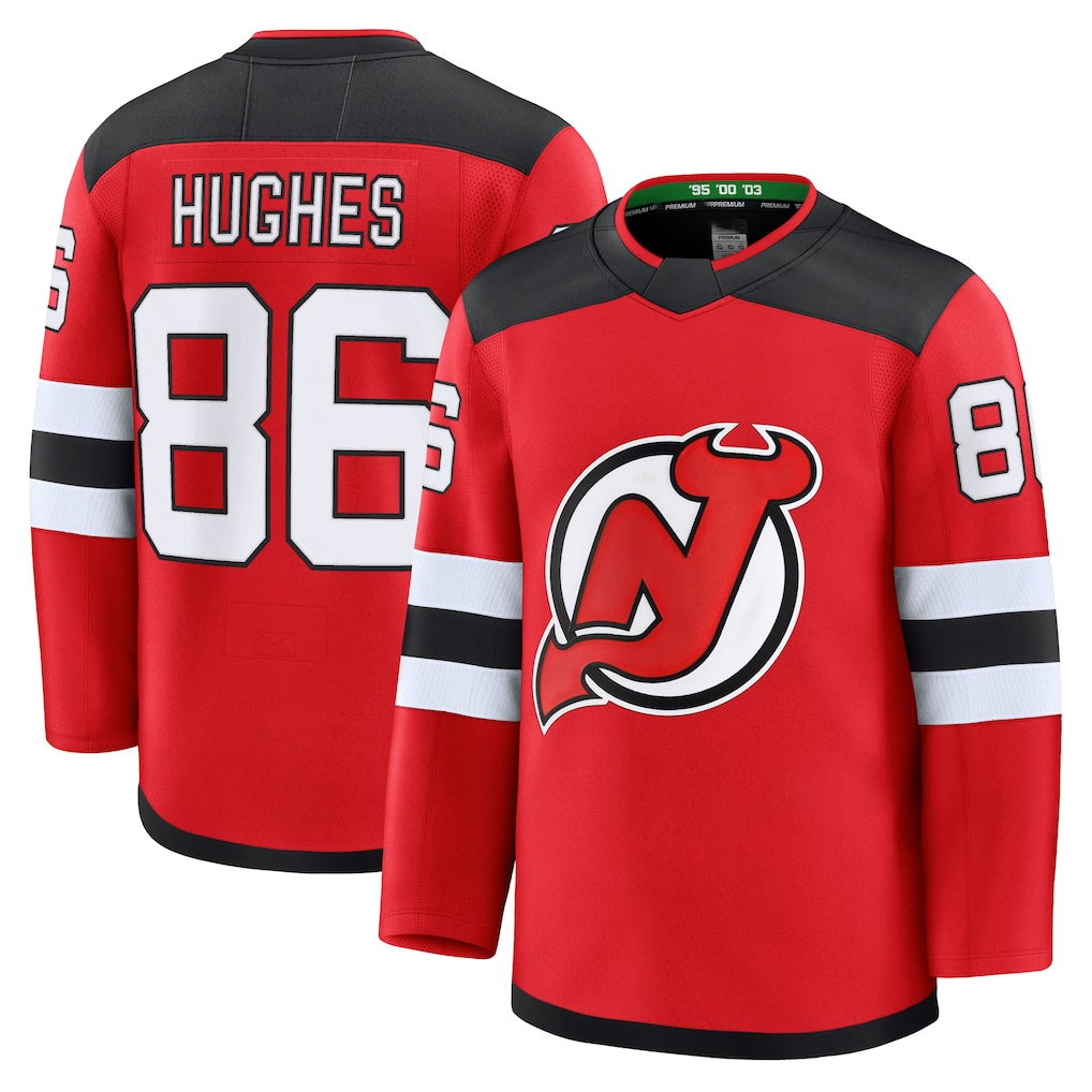 Fenge N.Jersey Devils #86 Jack Hughes Red Home Premium Jerseys