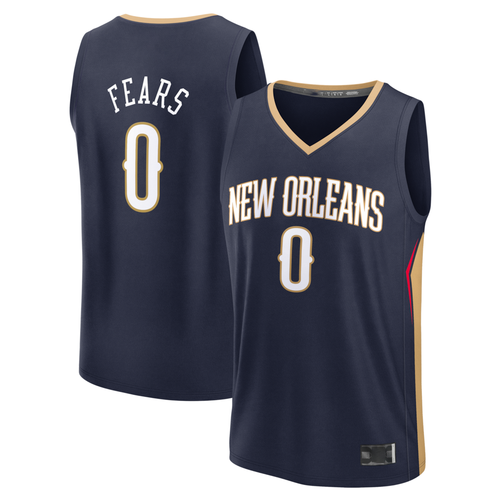 Fenge NO.Pelicans #0 Jeremiah Fears Navy Fast Break Replica Stitched Jerseys- Icon Edition