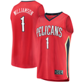 Fenge NO.Pelicans #1 Zion Williamson Red Replica Fast Break Stitched Jerseys- Statement Edition