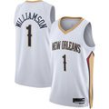 Fenge NO.Pelicans #1 Zion Williamson White Swingman Stitched Jerseys- Association Edition