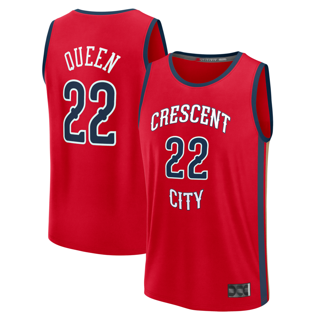 Fenge NO.Pelicans #22 Derik Queen Red Fast Break Replica Player Stitched Jerseys- Statement Edition